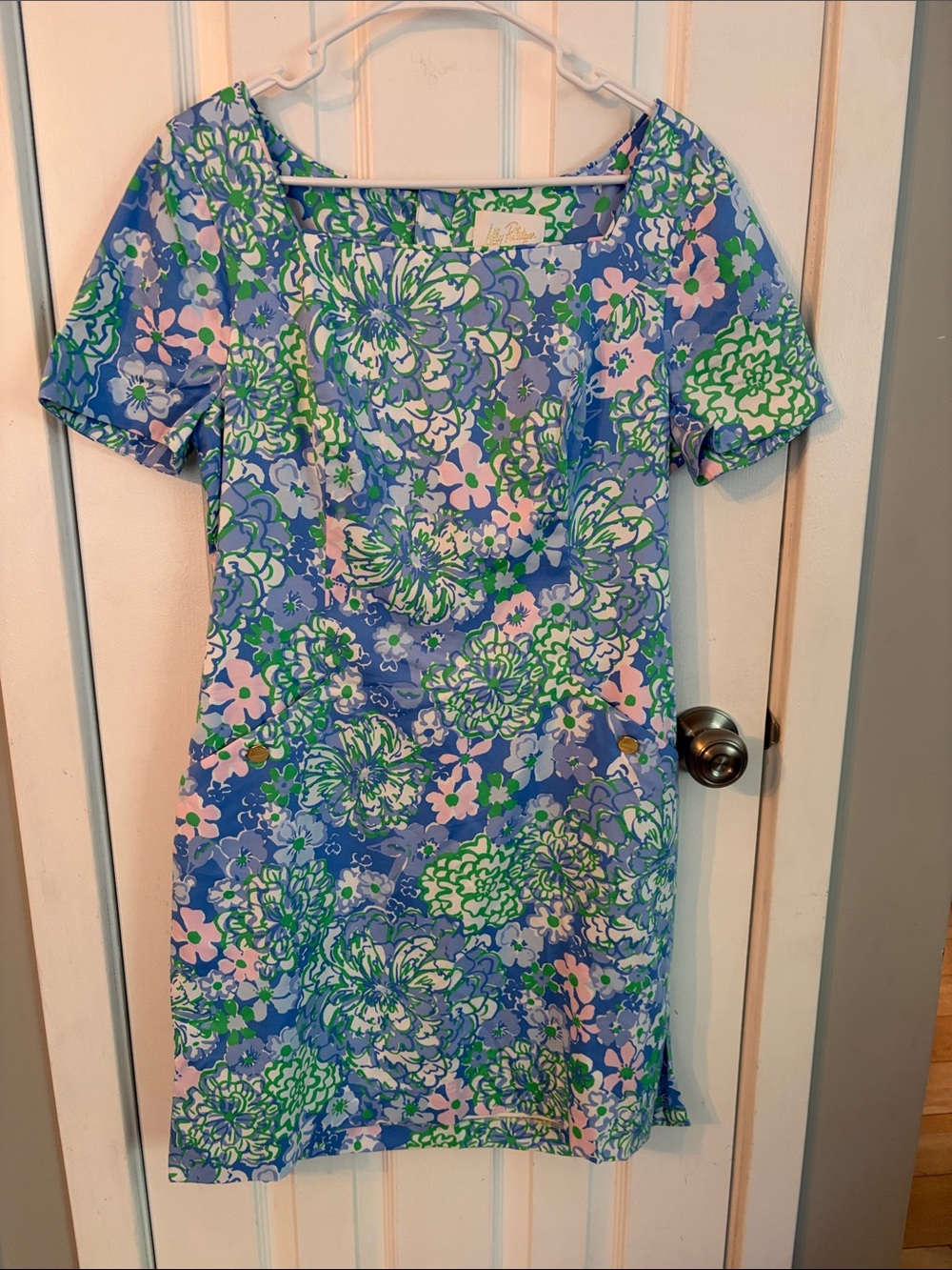 Lilly Pulitzer Blue, Green & Pink Floral Shift Dress